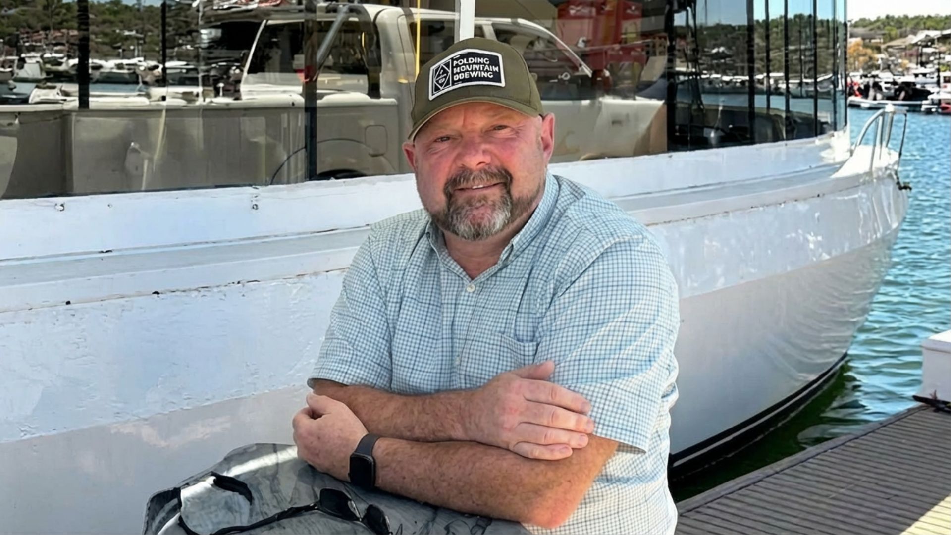 Warren Hamm hanging out with friends outside a local restaurant, looking wholesome and approachable